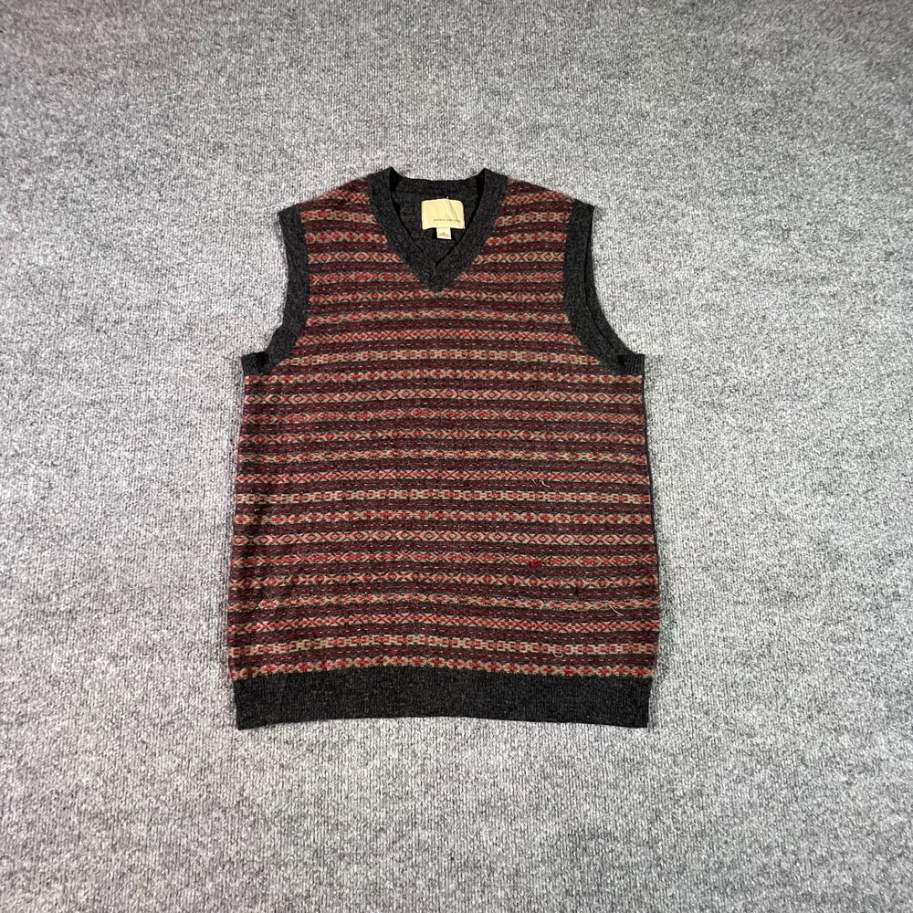 Banana Republic Heritage Brown Wool Cashmere Striped Sweater Vest Women S